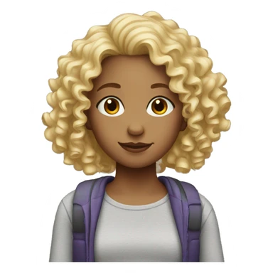Blonde curly haired girl sticker