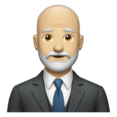 bald bearded man with grey beard in a suit sticker