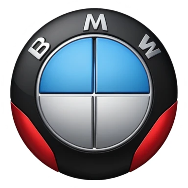Bmw logo zwart rood sticker