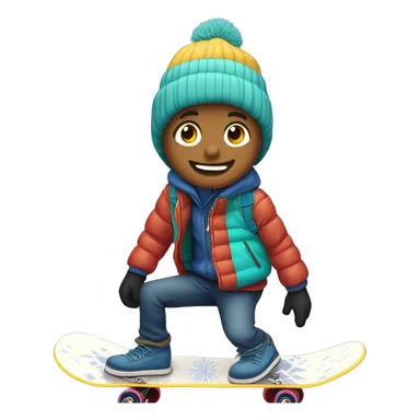 Skater boy in snow sticker