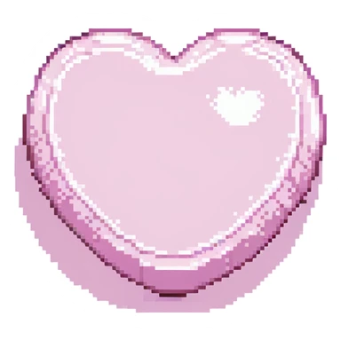 pink heart, pixel art style, with white highlight, no text sticker