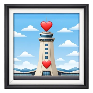 Airport tower with heart sticker