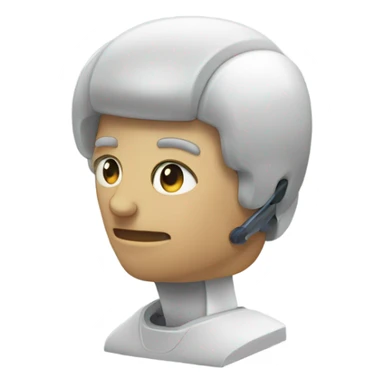 human head with contôle device sticker