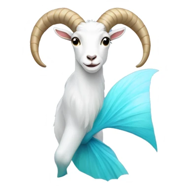 a goat with a light blue mermaid tail sticker