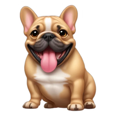 chunky tan french bulldog with tongue out sticker