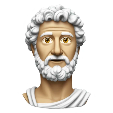 white marcus aurelius bust looking into the camera with a slight smile sticker