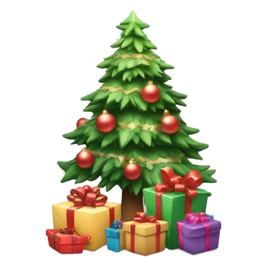 Little cute Christmas tree with presents  sticker