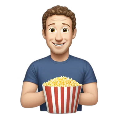 Mark Zuckerberg eating pop corn sticker