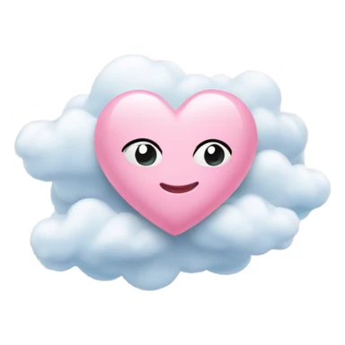 Baby pink love heart with clouds surrounding  sticker