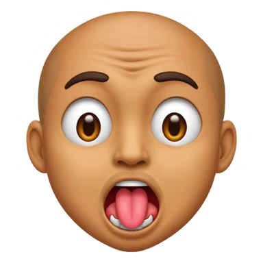 crazy man looking weird with wild expression, showing his tongue sticker