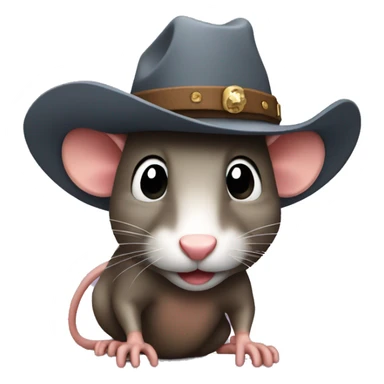 Rat wearing a cowboy hat sticker