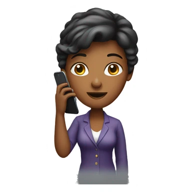 woman showing big phone sticker