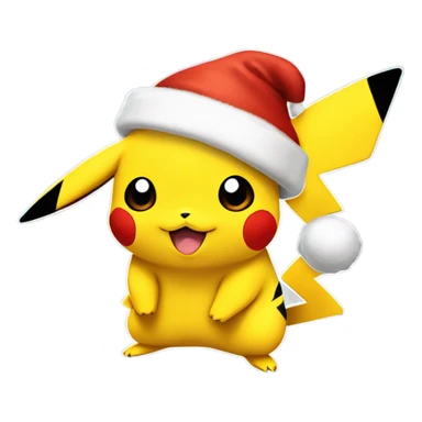 Pikachu with a Santa hat sticker