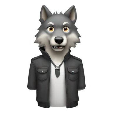 wolf mit daumen hoch sticker