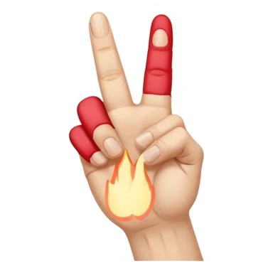 pointer finger up, middle finger up and pinky finger up, ring finger down sticker