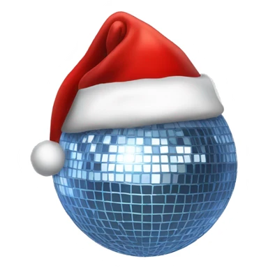 disco ball with a santa hat on it sticker