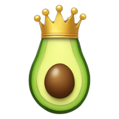 Avocado whit a crown sticker