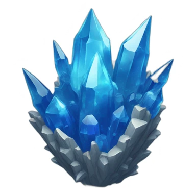 blue crystal formation with spikes sticker