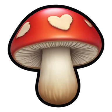 mushroom with rip crybaby engraved with a heart around sticker