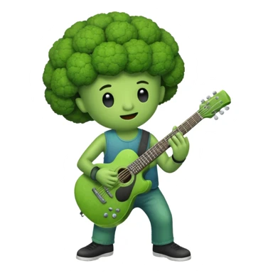 broccoli playing the guitar sticker