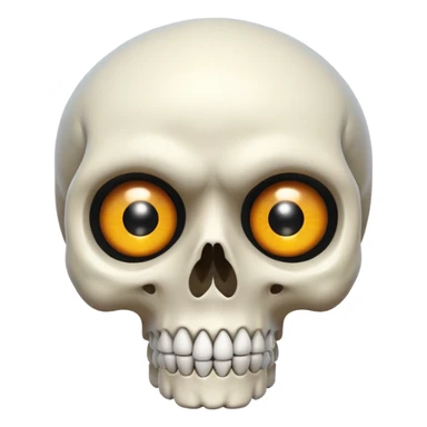a skull with protruding eyes sticker
