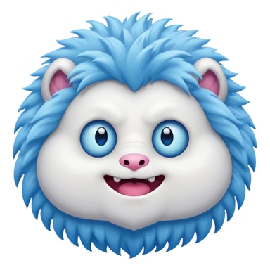 white monster with blue eyes emoji sticker