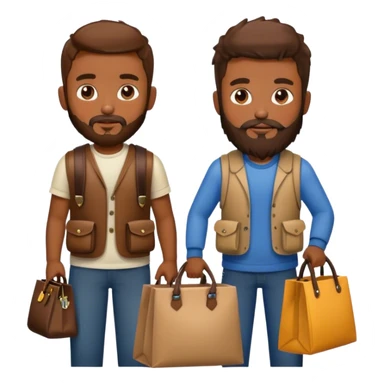 two boys with bag and beards sticker