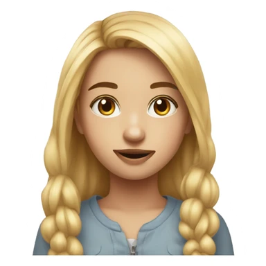 realistic portrait of girl use the same picture but make it more emoji like sticker