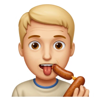 Face eating a sausage sticker