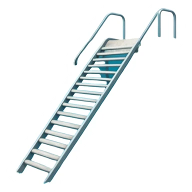 An artificial wave pool with turquoise blue water creating a perfect wave for surfing, surrounded by a gentle edge, with a ladder. sticker