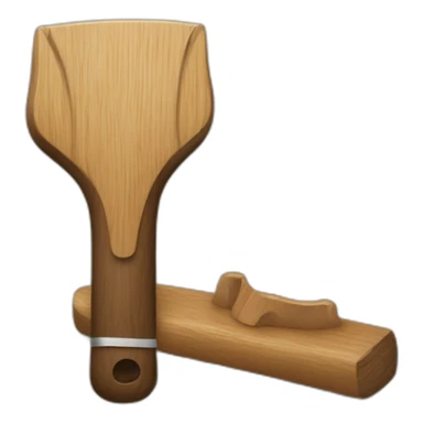 Fourche en bois et taureau qui tape dedans sticker