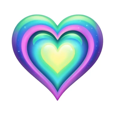 aurora borealis themed heart sticker
