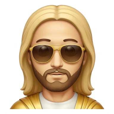 Rejoicing golden jesus figure sunglases sticker