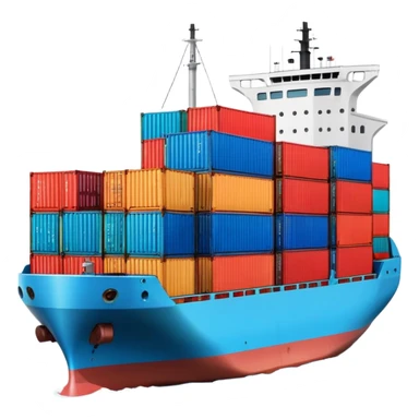 cargo ship with containers sticker