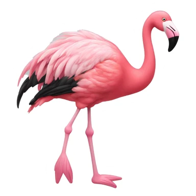 A pink flamingo with shoes sticker