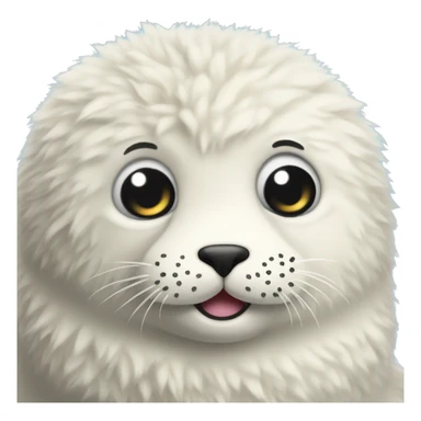 Silly fluffy seal sticker