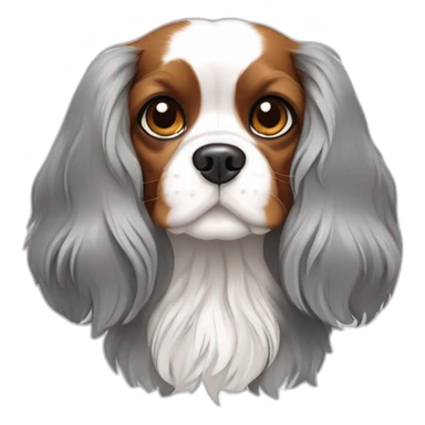 Chien cavalier king charles gris et blanc sticker