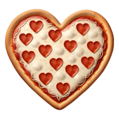 pizza in the shape of a heart for Valentine's Day sticker