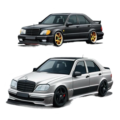 Mercedes e 190 evo 2 amg tunning black sticker