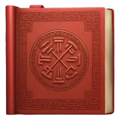 red learning runic book sticker
