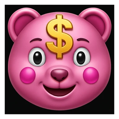pink money emoji with a dollar sign sticker