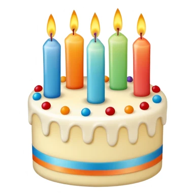 Birthday cake and candel with motion sticker