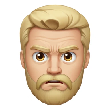 angry man with blonde hair and beard sticker