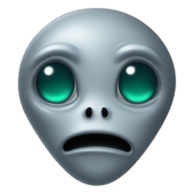 grey alien face cartoon sticker
