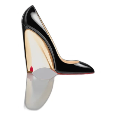 WEDGE heel LOUBOUTIN black PATENT sticker