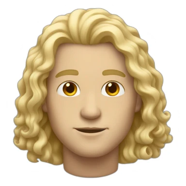 white man with light long curl hair sticker