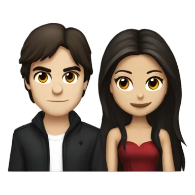 Elena Gilbert and Damon Salvatore sticker