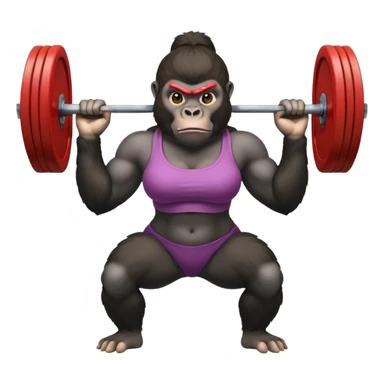 Gorilla female doing crossfit sticker