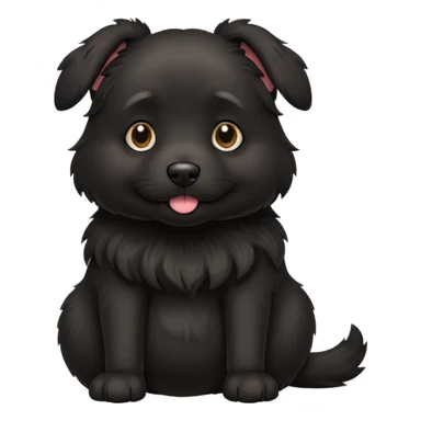 pregnant black dog holding its belly sticker