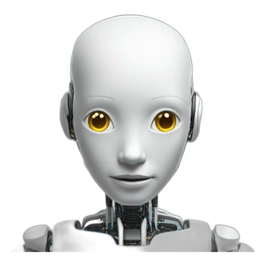 no background line circuits that look like a humanoid robot AI sticker